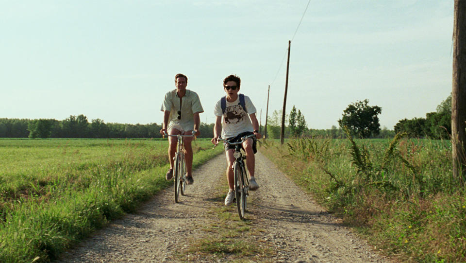 Armie Hammer and Timothee Chalamet in CALL ME BY YOUR NAME, 2017.