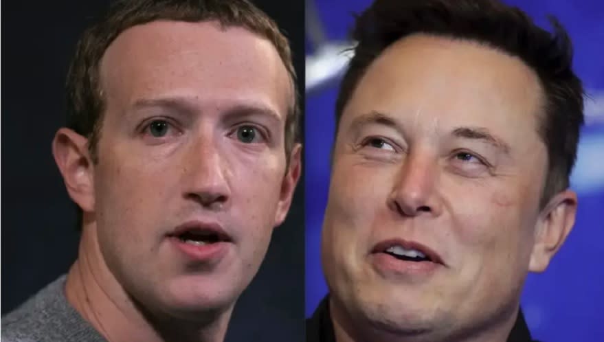 Mark Zuckerberg (a la izquierda) y Elon Musk.