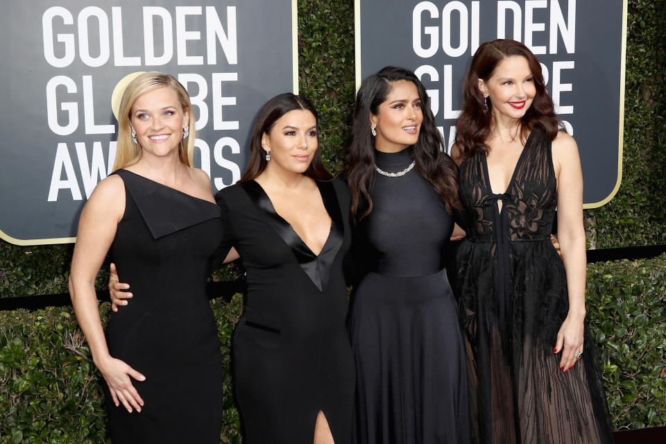 Reese Witherspoon, Eva Longoria, Salma Hayek and Ashley Judd at the 75th Annual Golden Globe Awards in 2018 [Photo: Getty]