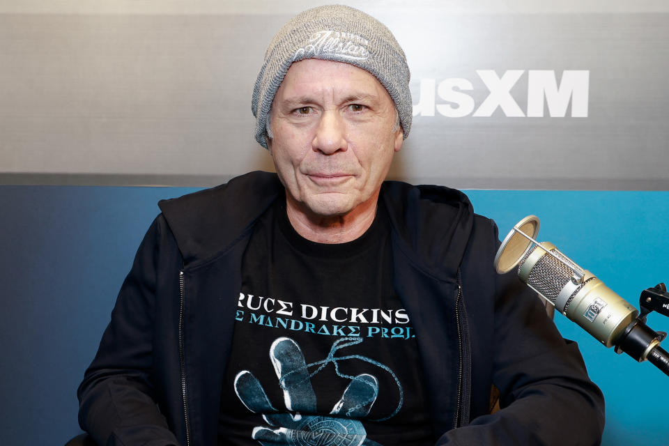 Bruce Dickinson visits SiriusXM studios on January 16, 2024 in New York City. (Photo by Jason Mendez/Getty Images)
