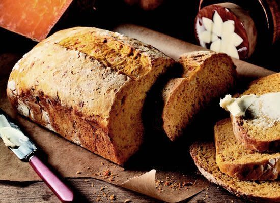 This bread is so delicious you won't be able to stop eating it -- the combination of pumpkin and Cheddar cheese is difficult to resist. The recipe requires the dough to be refrigerated overnight -- but don't worry, because it only helps the bread become even more tender.    <strong>Get the <a href="http://www.huffingtonpost.com/2011/10/27/pumpkin-cheese-bread_n_1061484.html" target="_hplink">Pumpkin Cheese Bread</a> recipe</strong>