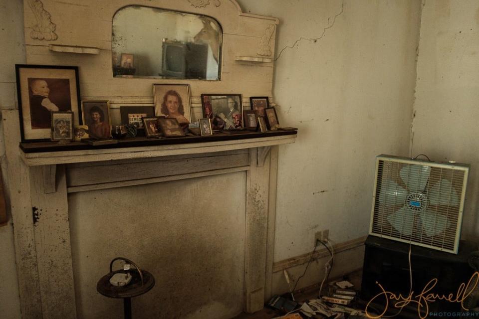 The inside of an abandoned home in Choctaw County photographed by Jay Farrell. Farrell has traveled around the South and taken pictures of abandoned buildings, which he has published in a series of books.