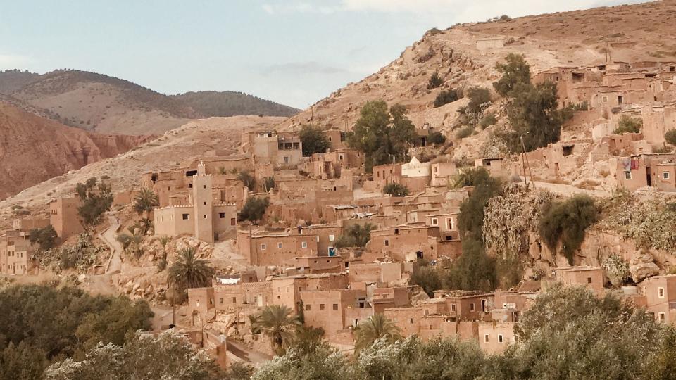 berber village in high atlas mountains of morocco near marrakech