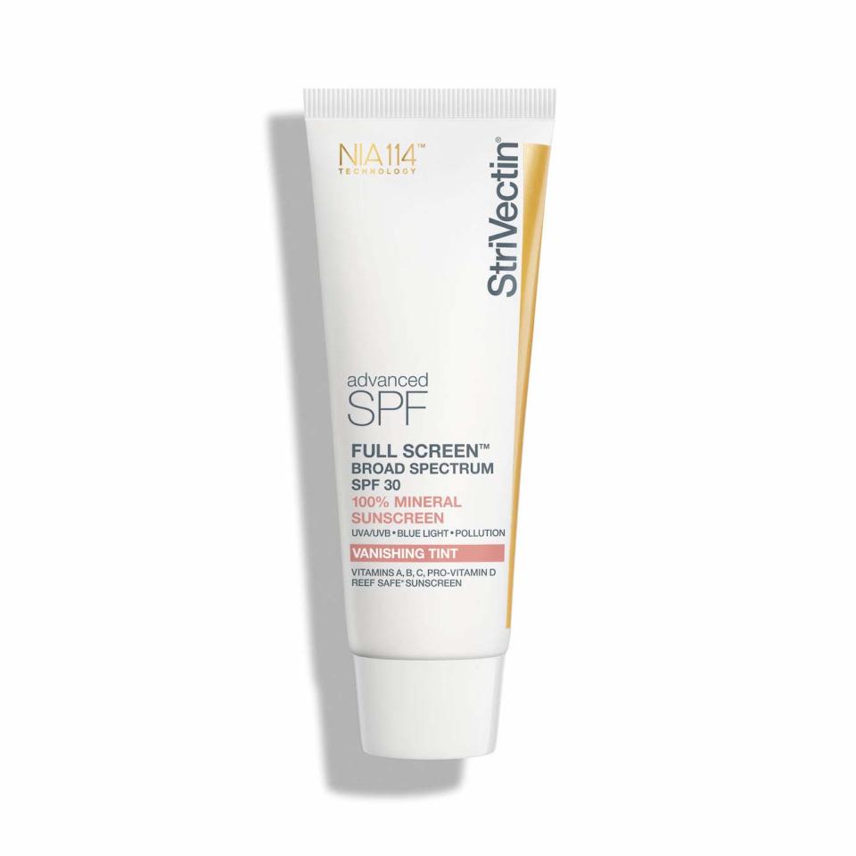 best sunscreens for sensitive skin, StriVectin Advanced SPF Full Screen Broad Spectrum SPF 30 100% Mineral Sunscreen Vanishing Tint