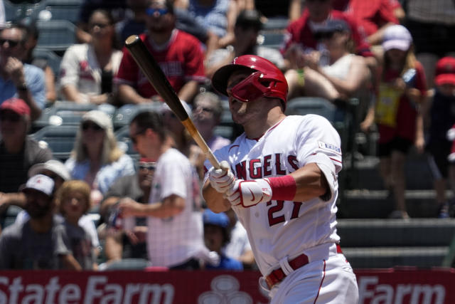 Angels' Mike Trout hits home run in first at-bat as a father