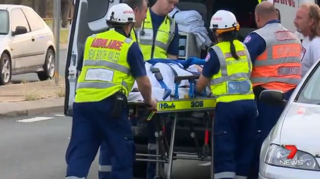 Paramedics took Angela to the hospital while her 9-year-old son thought the worst. Photo: 7News