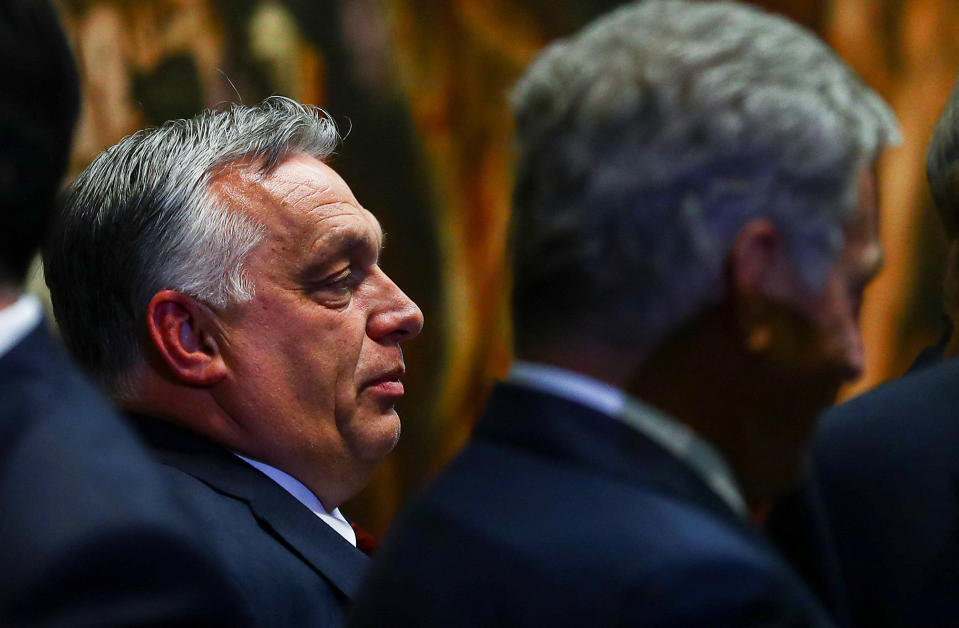 Hungarian Prime Minister Viktor Orban attends a dinner at Prado Museum during a NATO summit in Madrid, Spain June 29, 2022. REUTERS/Violeta Santos Moura