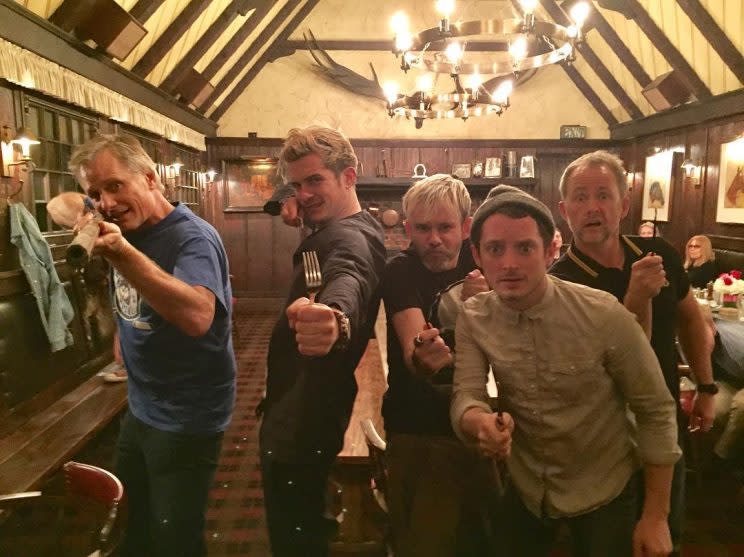 Renunion… the lads from the Lord of the RIngs movies got together, but why? – Credit: Instagram