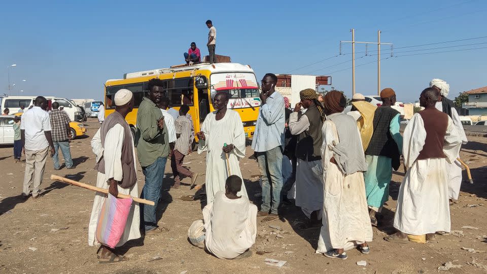 Displaced people fleeing from Jazira state arrive in Gedaref, in the east of war-torn Sudan, on December 22, 2023. - AFP/Getty Images