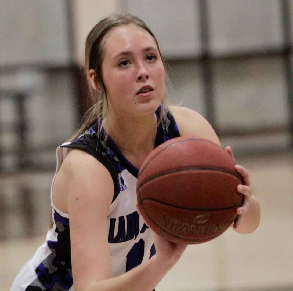 Stamford's Tylee Jo Bevel shoots a free throw against Holliday on Wednesday, Dec. 29. She made three free throws in a row to send the Eula Classic championship game to overtime.