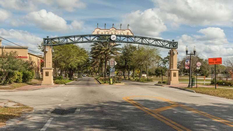 Entrance sign to Eatonville, Florida