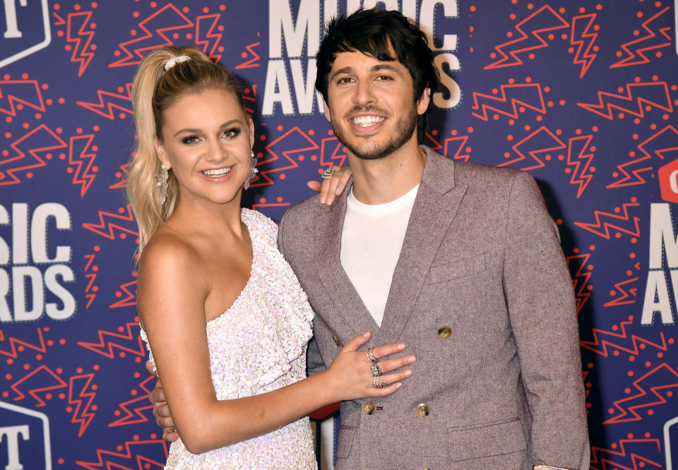 Kelsea Ballerini and Morgan Evans attend the 2019 CMT Music Awards at Bridgestone Arena on June 05, 2019 in Nashville, Tennessee.  (Jeff Kravitz / FilmMagic)