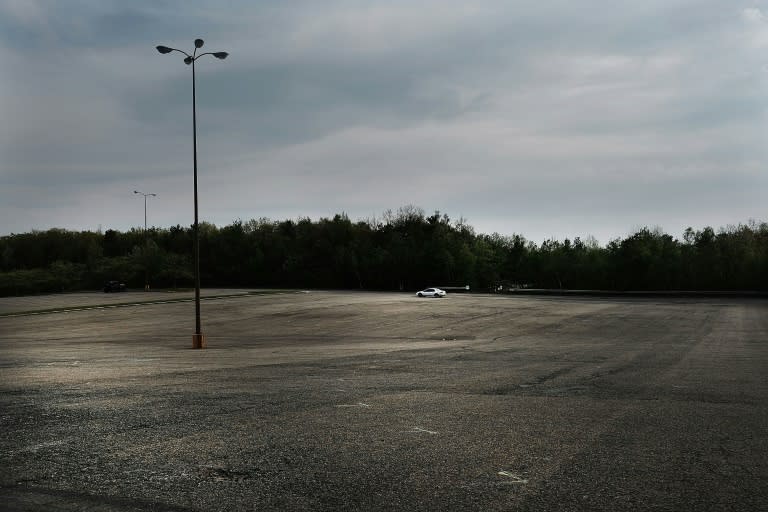 The near-empty parking lot at the once-bustling Schuylkill Mall in Frackville, Pennsylvania, where store owners were told in May they had 90 days to vacate their premises