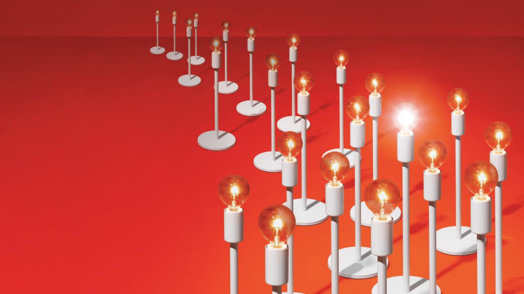 a group of lights on a red background