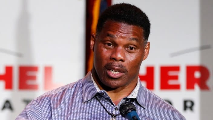 Republican Senate candidate Herschel Walker speaks at a rally at the Foundry in Athens, Georgia the night before the Republican primary on May 24. (Photo: Joshua L. Jones/USA TODAY NETWORK)