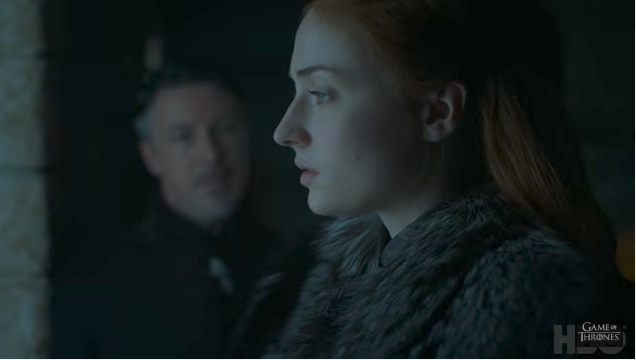 Aiden Gillen with Sophie Turner in <em>Game of Thrones.</em> (Photo: HBO)