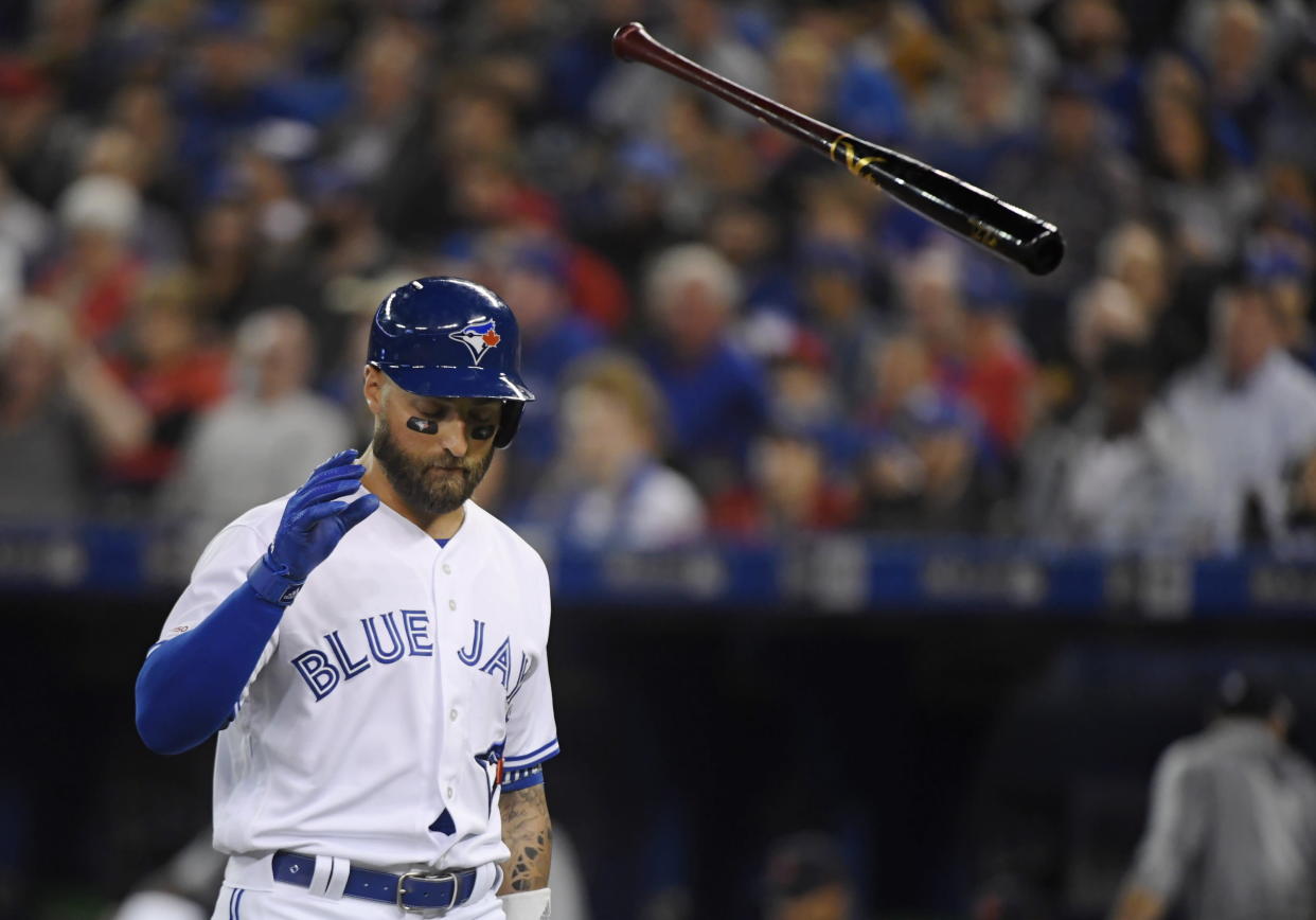 Kevin Pillar has been traded from the Blue Jays to the Giants. (Nathan Denette/The Canadian Press via AP)