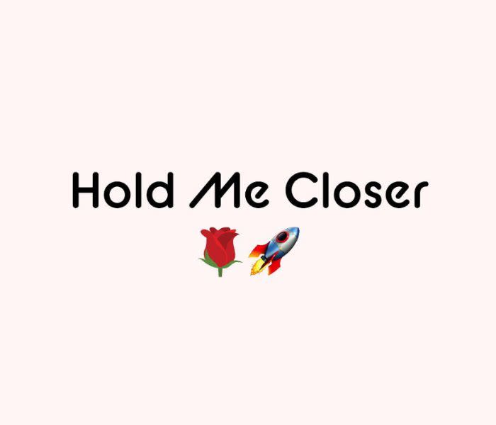 Post en instagram de la cuenta de Elton John con el título de la canción y debajo una rosa y un cohete
