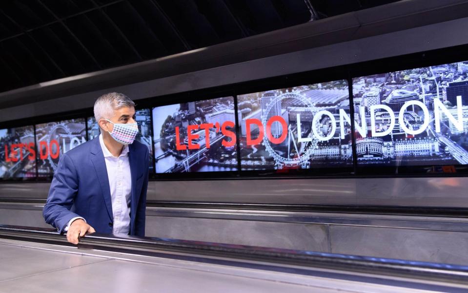 Sadiq Khan, the Mayor of London, has set out his support for the retention of face masks after step four -  Jonathan Hordle/PA