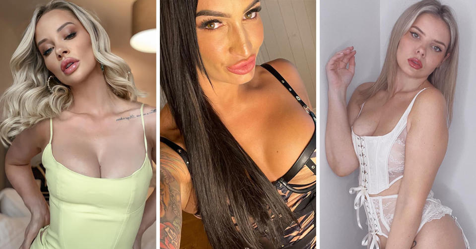 MAFS stars Jessika Power poses in a skimpy dress, Hayley Vernon pouts as she dons lingerie, Olivia Frazer stares at the camera as she wears a white lingerie set