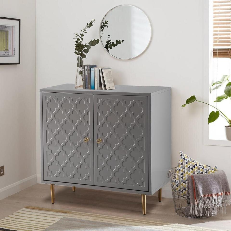 If you're looking for some extra space, you can store your glassware, books or even towels in this cabinet. It features pretty tile pattern that makes a statement. <a href="https://fave.co/2SHqJ6k" target="_blank" rel="noopener noreferrer">Originally $668, get it now for $501 at The Home Depot</a>.