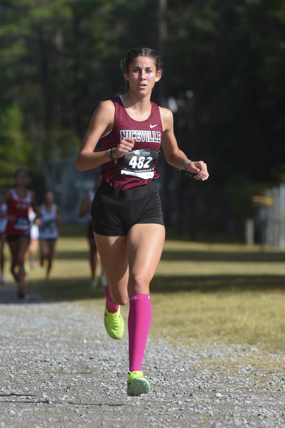 Niceville High School's Trinity Holland took second place in varsity girls division the Okaloosa County Cross Country Championships, held Thursday, Oct. 13, 2022 at the Howard Hill Soccer Complex in Niceville.