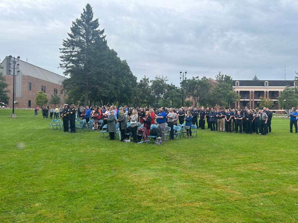 Dozens of students, first responders and community members join the LSSU campus every year to remember the terrorist attacks of 9/11 with a solemn ceremony.