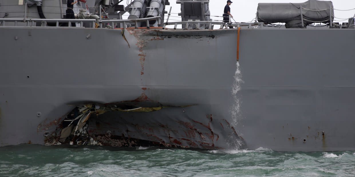 USS John McCain damage