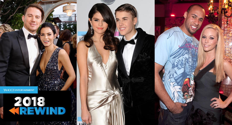 Channing Tatum and Jenna Dewan; Selena Gomez and Justin Bieber; Hank Baskett and Kendra Wilkinson (Photos: Getty Images)