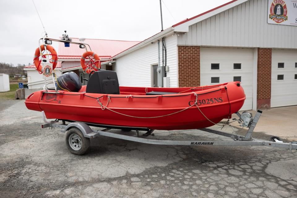 The Walton Shore Whaly boat that was used to rescue seven people used during the floods last July. 