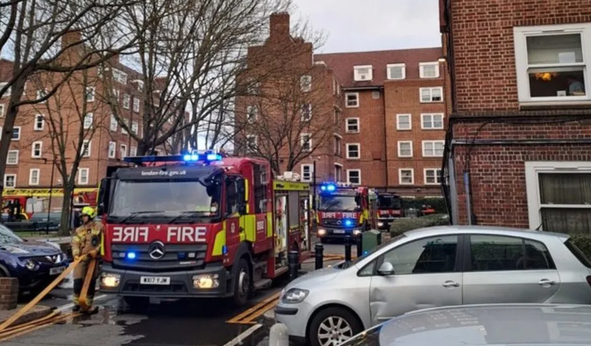 The London Fire Brigade at the scene of the incident in Hackney  (LFB)