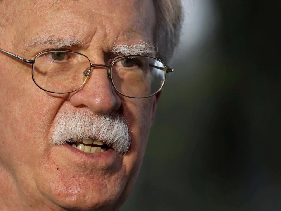 America and its allies in the Middle East are planning to present evidence of Iranian complicity in the attacks on oil tankers in the Gulf to the United Nations Security Council, according to US National Security Advisor John Bolton.Speaking in London before Donald Trump’s state visit to the UK next week, Mr Bolton warned that the “threat was not over” from Iran and that the country “will be held accountable.”“There will be strong response,” to any further acts of violence, he added. He accused Tehran of involvement either directly, or through proxy forces, in carrying out attacks on international shipping, oil pipelines and port facilities in neighbouring countries.Mr Bolton made his charge amid rising tension in the region after the US dispatched an aircraft carrier strike group and B52 bombers and ordered the deployment of additional ground troops.It also comes during continuing friction between the Trump administration and Western allies, including Britain, over the Iran nuclear deal.Mr Bolton claimed in Abu Dhabi, on his way to London, that it was “clear that Iran is behind” the attacks on the tankers and that “naval mines almost certainly from Iran” caused the damage to the ships.Tehran has described the charges as “ludicrous,” with the Foreign Ministry declaring that “Iran’s strategic patience, vigilance (and) defensive prowess will defuse mischievous plots made by Bolton and other warmongers”.Mr Bolton has called for regime change in Tehran on numerous occasions in the past, as the Iranian government of Hassan Rouhani has repeatedly pointed out. President Trump stated earlier this year that the US was not seeking regime change and repeated calls for talks with the leadership in Tehran.Asked by The Independent whether he was at odds with the president on this issue of regime change, Mr Bolton said “before I became national security advisor I said and wrote a lot of things on every subject. I believed what I wrote then and I still do. But I am National Security Advisor, not National Security decision maker.“The policy we are pursuing is not a policy of regime change, that’s a fact and everybody should understand that.”However Mr Bolton went on to accuse Iran of involvement in the tanker assaults, adding that “there is some prospect that evidence of this will be presented to the Security Council next week.”“There are a series of meetings under way on this in Saudi Arabia, the GCC (Gulf Cooperation Council) and Organisation of Islamic Cooperation ... I don’t think there’s anybody who is familiar with the situation in the region and have examined the evidence can come to any other conclusion that these attacks were carried out by Iran and its surrogates.“We are looking at all the evidence and we are looking at it in a responsible and prudent fashion ... We say there is a lot of activity that goes on in that part of the world which is attributable to Iran because of their prior conduct, because of their statements and because of information that comes into our possession which I am not going to discuss further.”Mr Bolton accused Iran of direct and indirect culpability.“When the Houthis use drones or ballistic missiles, they don’t make them, they get them from somewhere.“I think it’s fair to hold Iran accountable even without more information because of the foreseeable consequences of giving such weapons to the Houthis. In terms of attacks on pipelines, it’s possible the Houthis did it, or it came from somewhere else too, more directly from Iran,” he said.The Houthis, a Yemeni rebel group, claimed responsibility for an attack on a Saudi oil pipeline in mid-May.Differences remained, Mr Bolton acknowledged, between the US and its allies over the Iran nuclear deal. President Trump pulled the US out of the JCPOA (Joint Comprehensive Plan of Action) and imposed sweeping sanctions on Iran.The other international signatories --- Britain, France, Germany, Russia and China— as well as the UN and EU insist that Tehran has adhered to its obligations and are attempting to save the agreement which they say has stopped Iran acquiring nuclear weapons.The European Union is putting together a financial programme which seeks to enable businesses to trade with Iran in the face of US sanctions.Mr Bolton held up the possibility that Britain’s position on supporting the programme may change after Brexit. “By definition as an independent country you can make up your own policy - it’s different once you are outside the European Union,” he said.