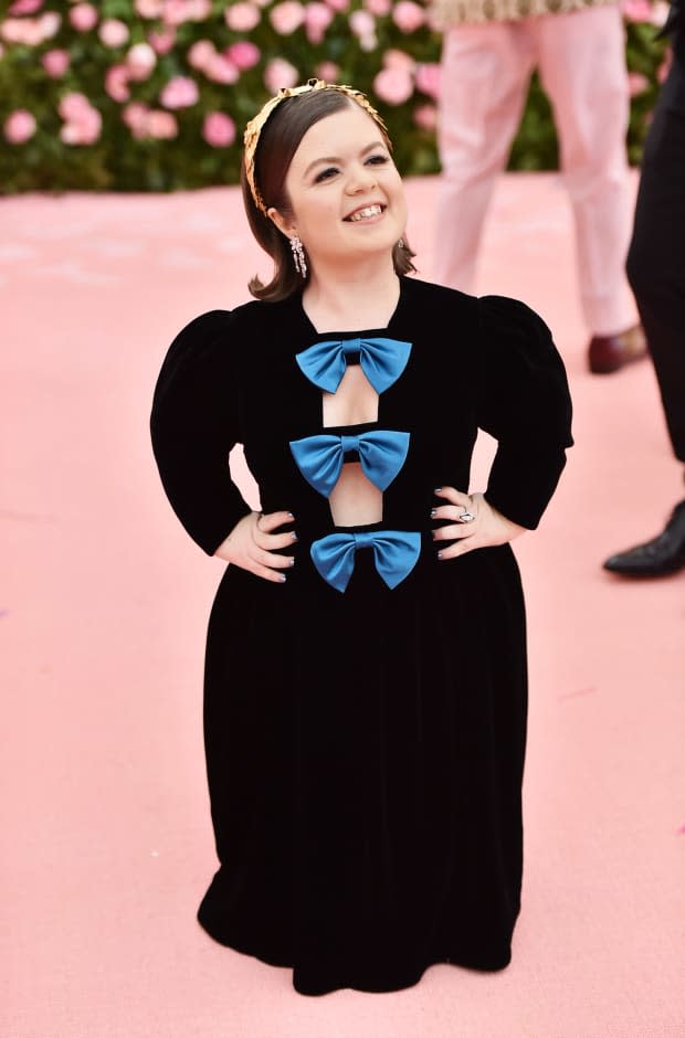 Sinéad Burke wearing custom Gucci at the Met Gala in 2019. 