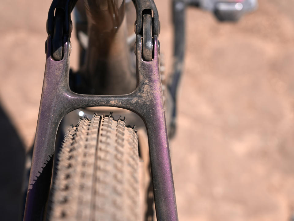 closeup details of 2024 specialized epic 8 s-works tire clearance