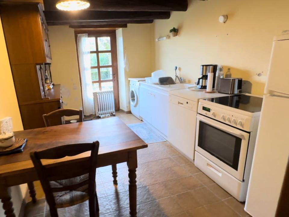 The kitchen and dining area.