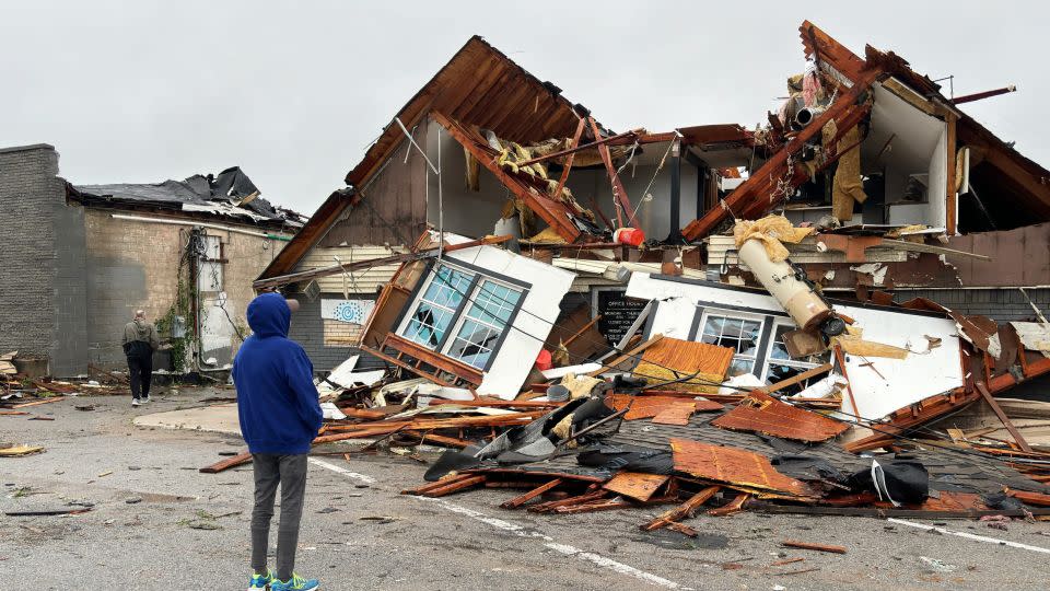 Damage from a tornado that tore through Sulphur, Oklahoma, on April 27, 2024. - Bryan Terry/The Oklahoman/USA Today Network