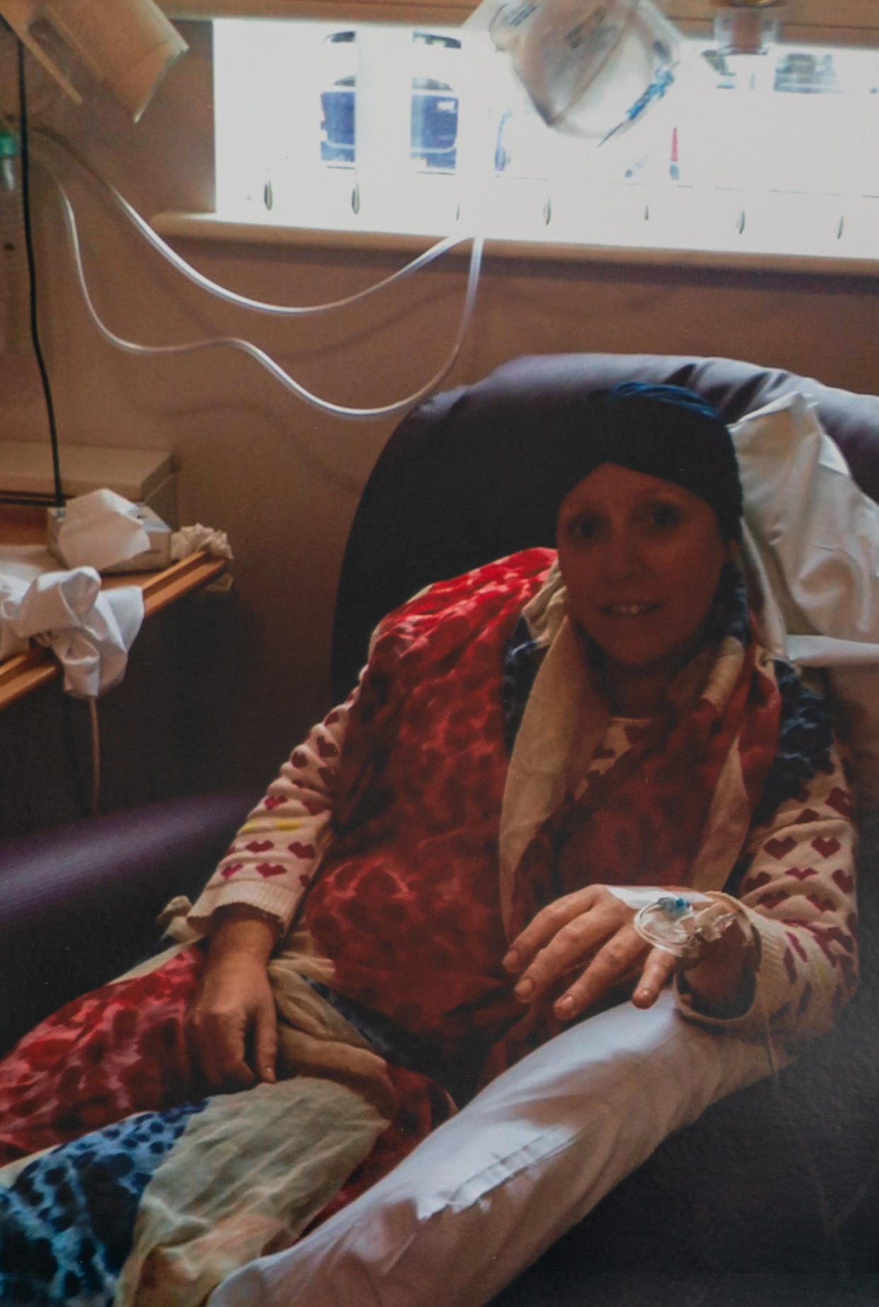 Carolann Bruce in hospital having chemotherapy. (SWNS)