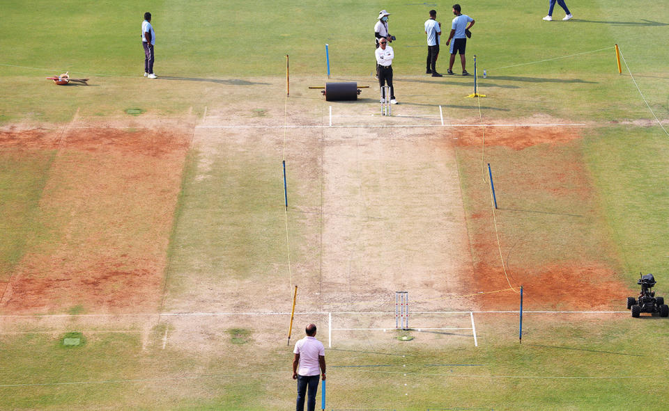 The pitch in Indore, pictured here for the third Test between Australia and India.