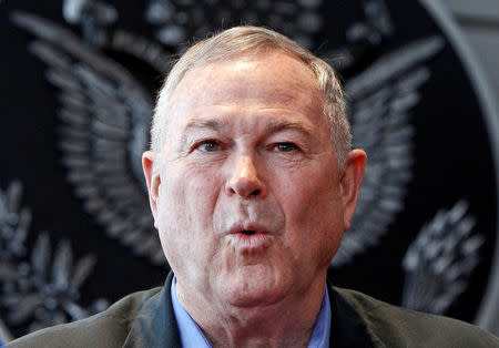 FILE PHOTO: Republican U.S. Representative Dana Rohrabacher speaks at a news conference in Moscow, Russia, June 2, 2013. REUTERS/Maxim Shemetov/File Photo