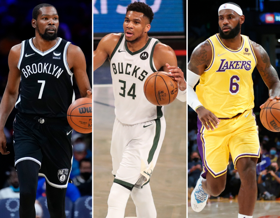Kevin Durant, Giannis Antetokounmpo and LeBron James are among the highest paid players in the NBA for the 2021-22 season.