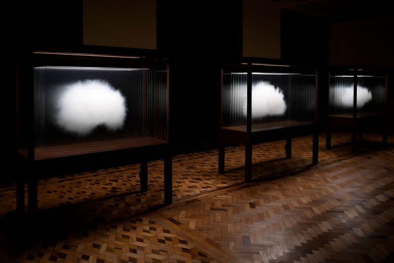 A view of an installation made by the Argentine conceptual artist Leandro Erlich, in the framework of his exhibition entitled "A Tension," at the Centro Cultural Banco do Brasil in Belo Horizonte, Brazil. (Douglas Magno/AFP via Getty Images)<cite class="op-small">DOUGLAS MAGNO</cite>