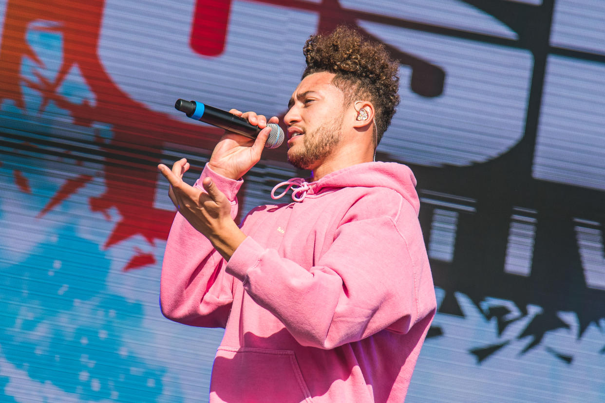 Myles Stephenson of Rak Su performs on stage during day 3 of Fusion Festival 2019 on September 01, 2019 in Liverpool, England.  (Photo by Joseph Okpako/WireImage)