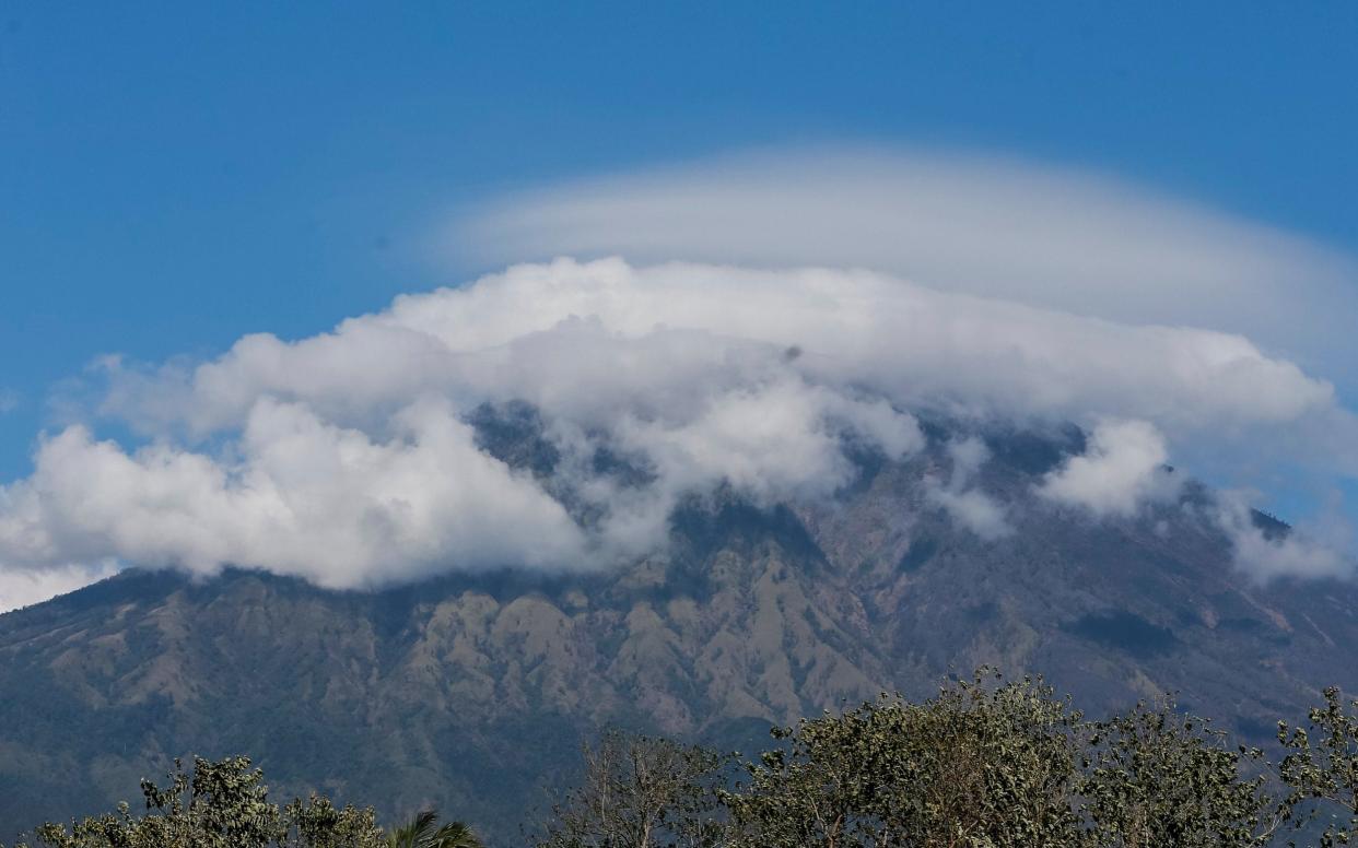 Mount Agung is seen from Datah village in Karangasem, Bali, Indonesia - EPA