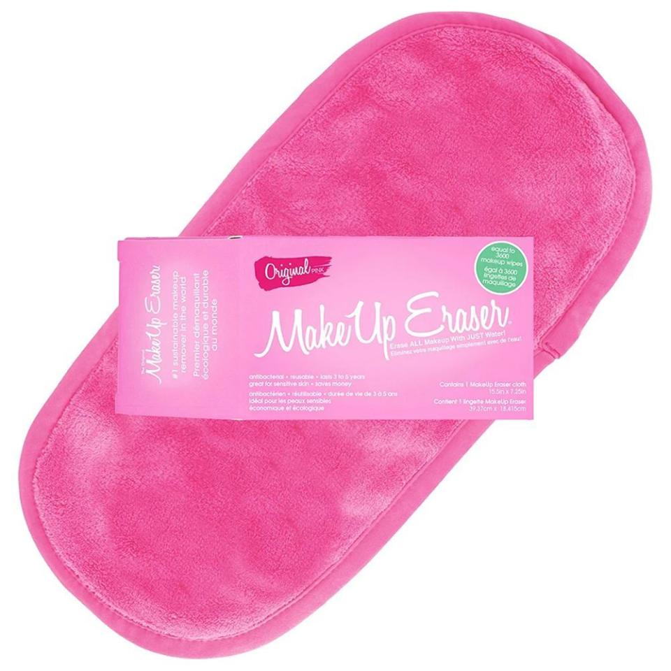 <p><strong>MakeUp Eraser</strong></p><p>ulta.com</p><p><a href="https://go.redirectingat.com?id=74968X1596630&url=https%3A%2F%2Fwww.ulta.com%2Foriginal-pink-makeup-eraser%3FproductId%3Dpimprod2011909&sref=https%3A%2F%2Fwww.bestproducts.com%2Fbeauty%2Fg33899927%2Fulta-21-days-of-beauty-sale-2020%2F" rel="nofollow noopener" target="_blank" data-ylk="slk:Shop Now;elm:context_link;itc:0;sec:content-canvas" class="link ">Shop Now</a></p><p><del>$20</del><br><strong>$10</strong></p><p>Tired of makeup removing wipes pulling and irritating your skin? Then make a switch to this sustainable option: all you need is water to activate the power of this mighty makeup removing wipe, which can be easily cleaned and reused for weeks to come. </p><p>Plus, its ultra plush material gets rid of all of your stubborn makeup, without tugging or pulling at your skin.</p>