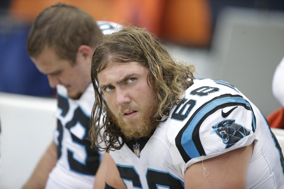 Left guard Andrew Norwell is leaving the Carolina Panthers; he’s reportedly agreed to a five-year deal with the Jacksonville Jaguars. (AP)