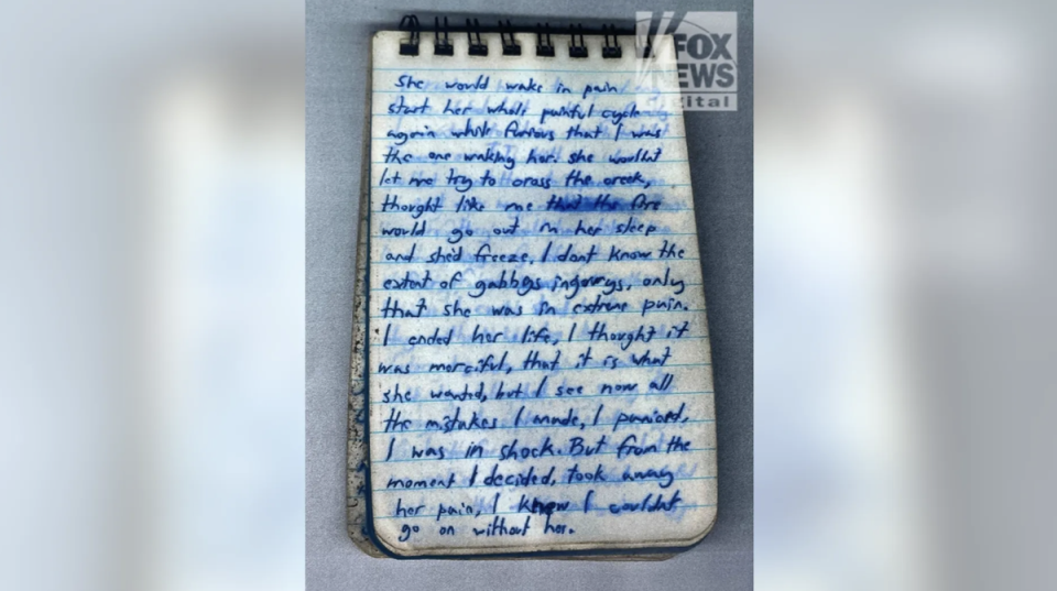 A page from Brian Laundrie’s notebook recovered by the FBI (Fox News Digital)