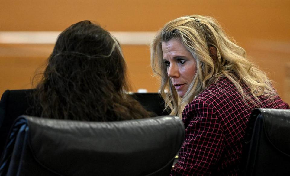 Assistant State Attorney Suzanne O’Donnell continues to present her case on the second day of the trial for Ashley Benefield for the second-degree murder of her husband, Doug Benefield, in 2020 at the Manatee County Judicial Center, July 24, 2024.