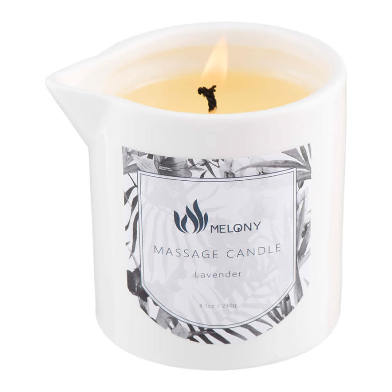 <p>Courtesy of Amazon</p><p>An ideal way to truly relax and help your significant other get in the mood is a candle—bonus points if it’s a calming scent. Double points if it’s a massage oil too. This lavender candle is absolutely perfect for this. Not waxy at all, it’s designed for moisturizing with oils that absorb into the skin to make it as soft and supple as possible. A sensual massage can be a great way to kick things off or cool things down.</p><p>[From $21 (was $27); <a href="https://clicks.trx-hub.com/xid/arena_0b263_mensjournal?q=https%3A%2F%2Fwww.amazon.com%2FMELONY-Lavender-Massage-Candles-Relaxing%2Fdp%2FB08T5Z4D3Y%3FlinkCode%3Dll1%26tag%3Dmj-yahoo-0001-20%26linkId%3Da165a02da91339c57ba0d4c19f72a48b%26language%3Den_US%26ref_%3Das_li_ss_tl&event_type=click&p=https%3A%2F%2Fwww.mensjournal.com%2Fhealth-fitness%2Famazon-october-prime-day-2023-best-sex-toy-deals%3Fpartner%3Dyahoo&author=Sheilah%20Villari&item_id=ci02cb8c9d300027e5&page_type=Article%20Page&partner=yahoo&section=Health%20%26%20Fitness&site_id=cs02b334a3f0002583" rel="nofollow noopener" target="_blank" data-ylk="slk:amazon.com;elm:context_link;itc:0;sec:content-canvas" class="link ">amazon.com</a>] </p>