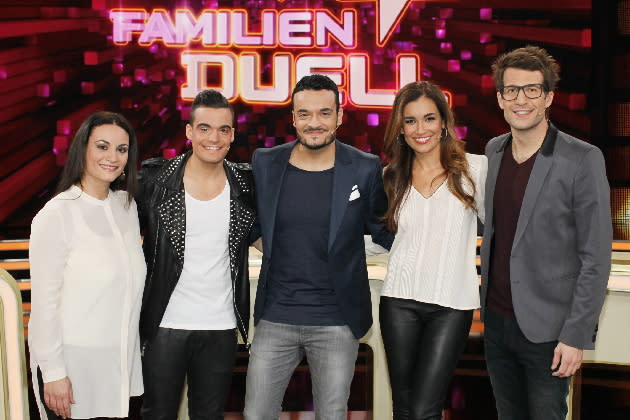 Giovanni und Jana Ina Zarrella präsentierten ihre "Familie". (Foto: RTL/Guido Engels)