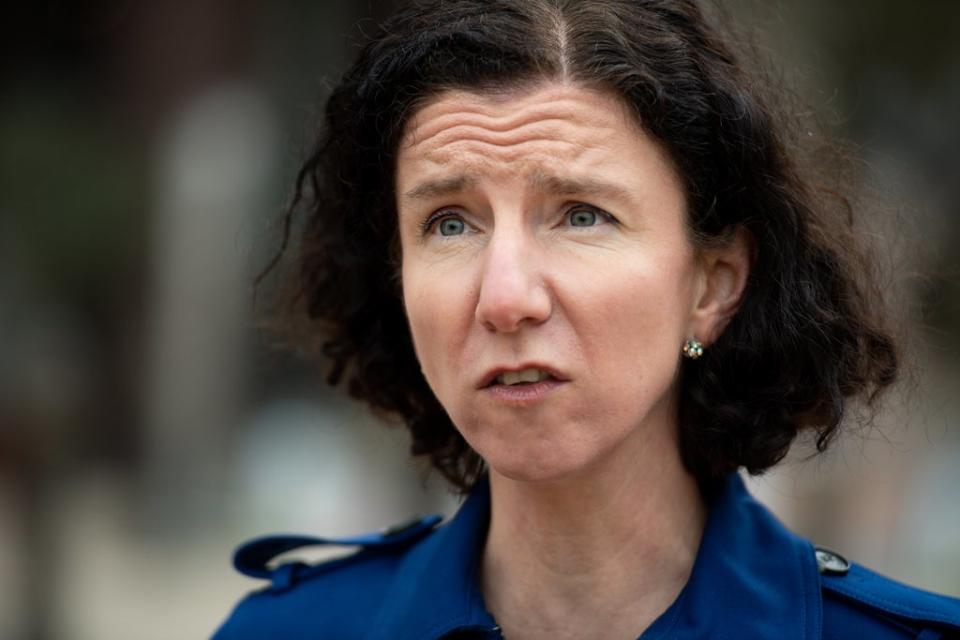 Anneliese Dodds speaks to media during a visit to the centre of Birmingham (Jacob King/PA) (PA Archive)